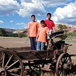 children on wagon